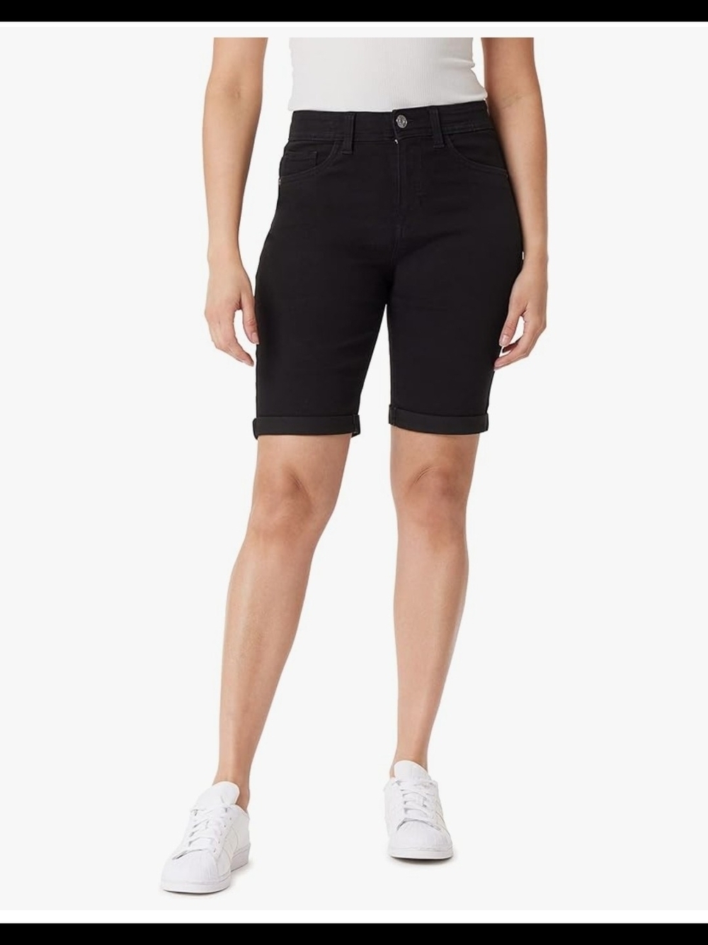 Angels Forever Young Everluxe Sculpt Bermuda Shorts Size 20W NWT Black Denim